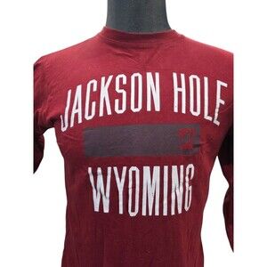 Jackson Hole Wyoming Outfitter Trading Co Medium Long Sleeve Tshirt Red Cotton